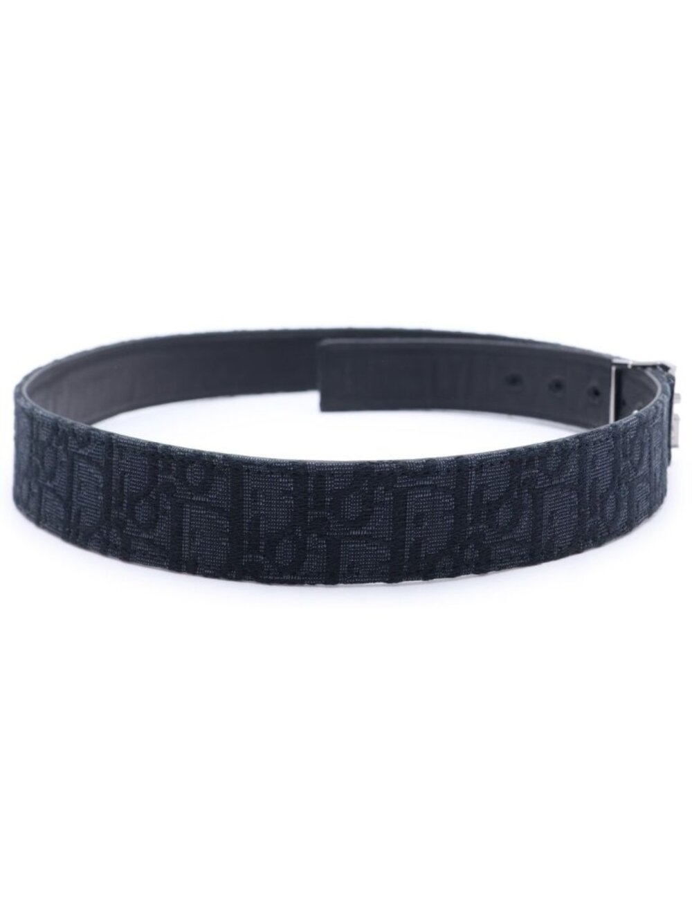 Dior Oblique Leather Belt Black 90 36 Gunmetal - Picture 3 of 6